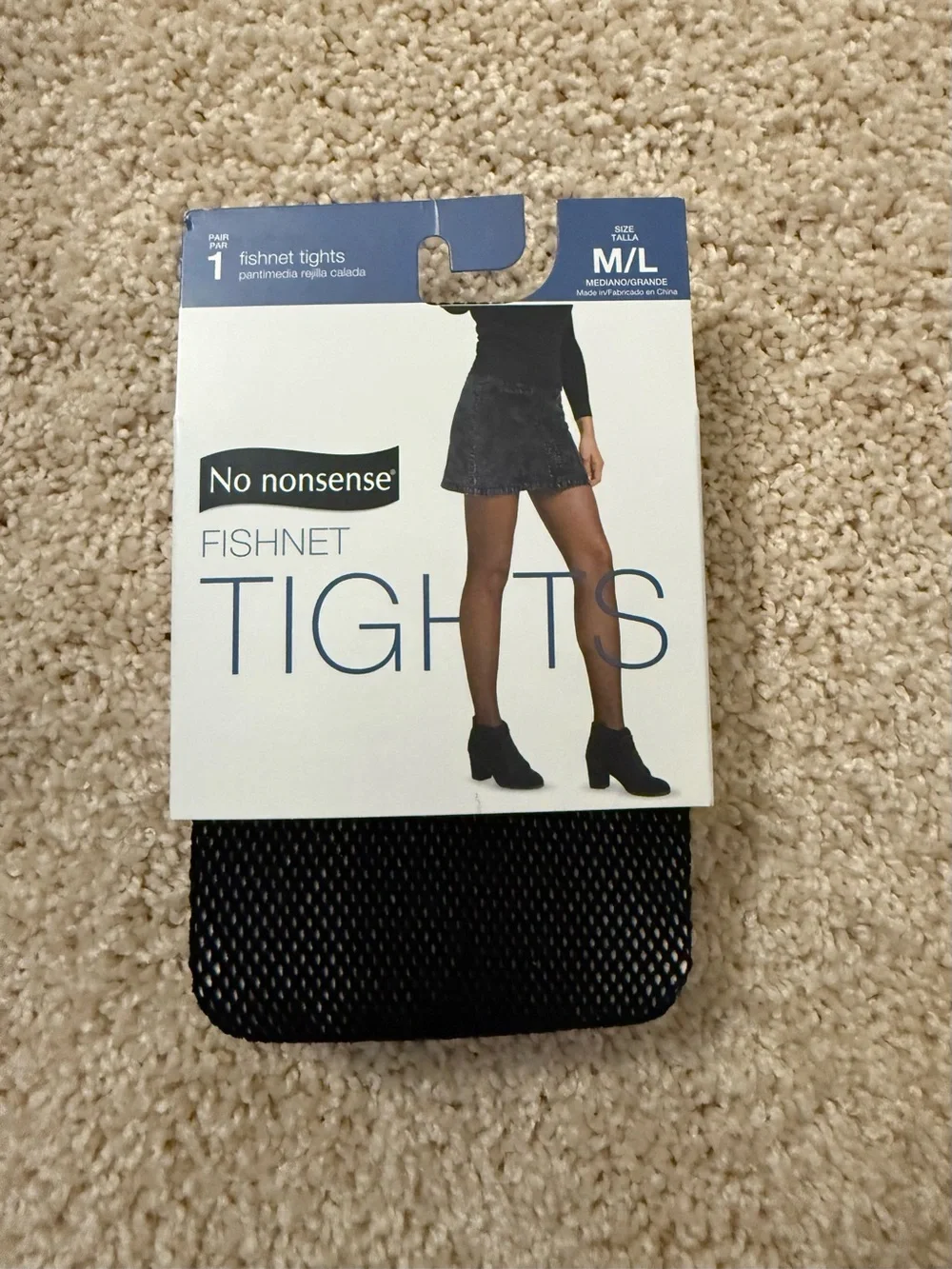 No Nonsense Black Fishnet Tights - M/L